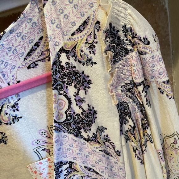 NWT Free People Girl Talk Balloon Slv Tunic or Dress Boho Western Festival M - Picture 4 of 9